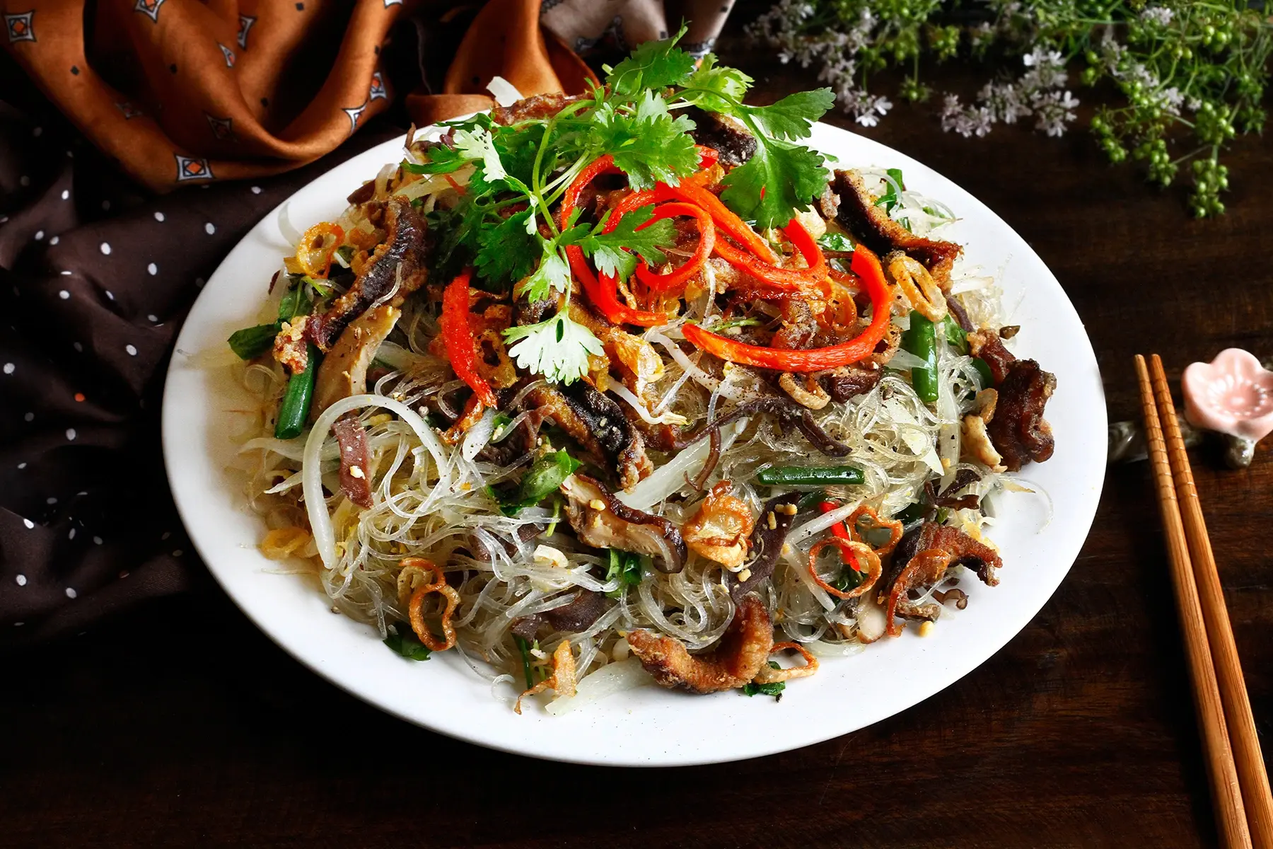 Miến lươn xào giòn