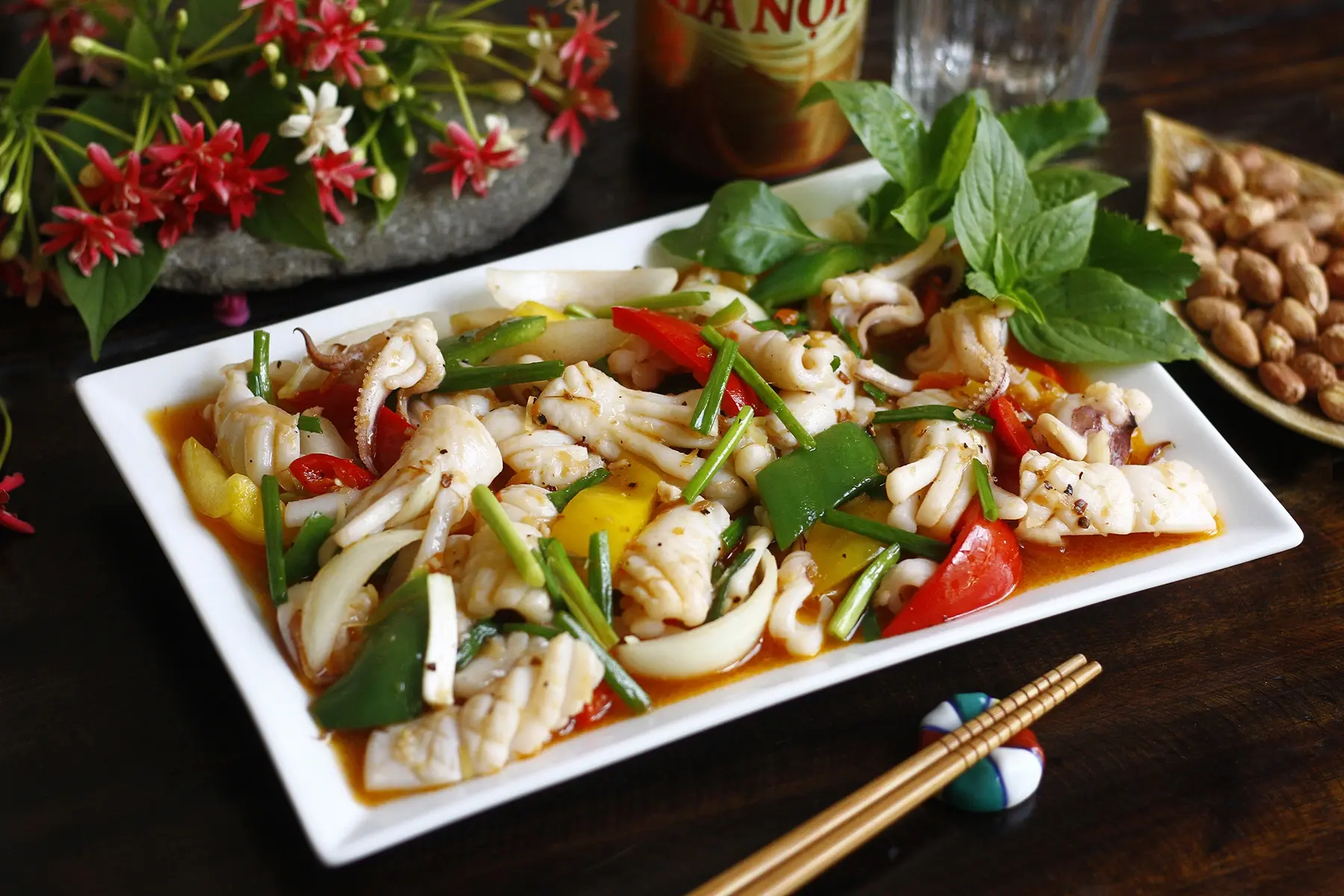 Mực xào sa tế