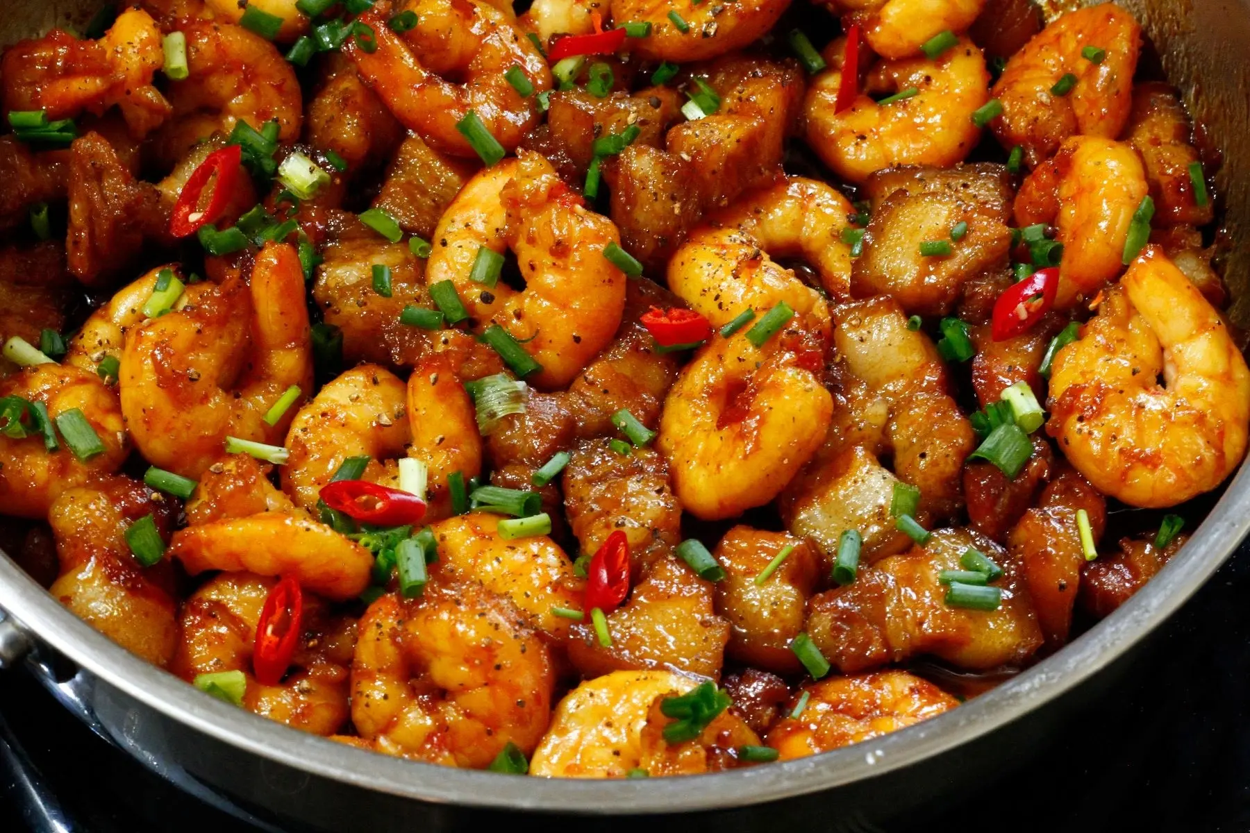 Tôm nõn rim thịt ba chỉ
